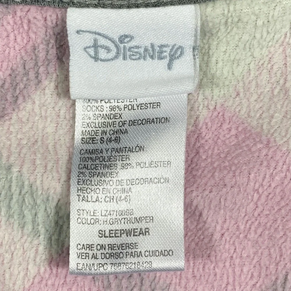 Disney Thumper Pajama Top Womens S Small Grey Long Sleeve Fleece Sleep Shirt - Picture 12 of 15